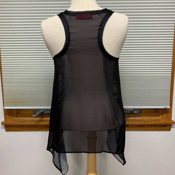 New York & Company Collection black sheer tank with chain design Size small - Picture 4 of 8